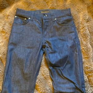 Nudie Jeans Black Indigo Button-Fly Jeans